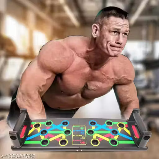 10in1 Portable Board with Strong Grip Handle for Chest Press Home & Gym Exercise Push-up Bar