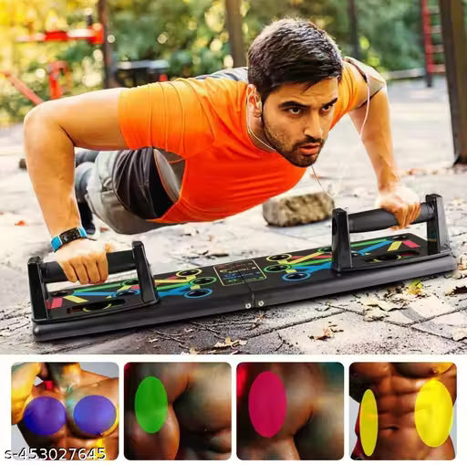 10in1 Portable Board with Strong Grip Handle for Chest Press Home & Gym Exercise Push-up Bar